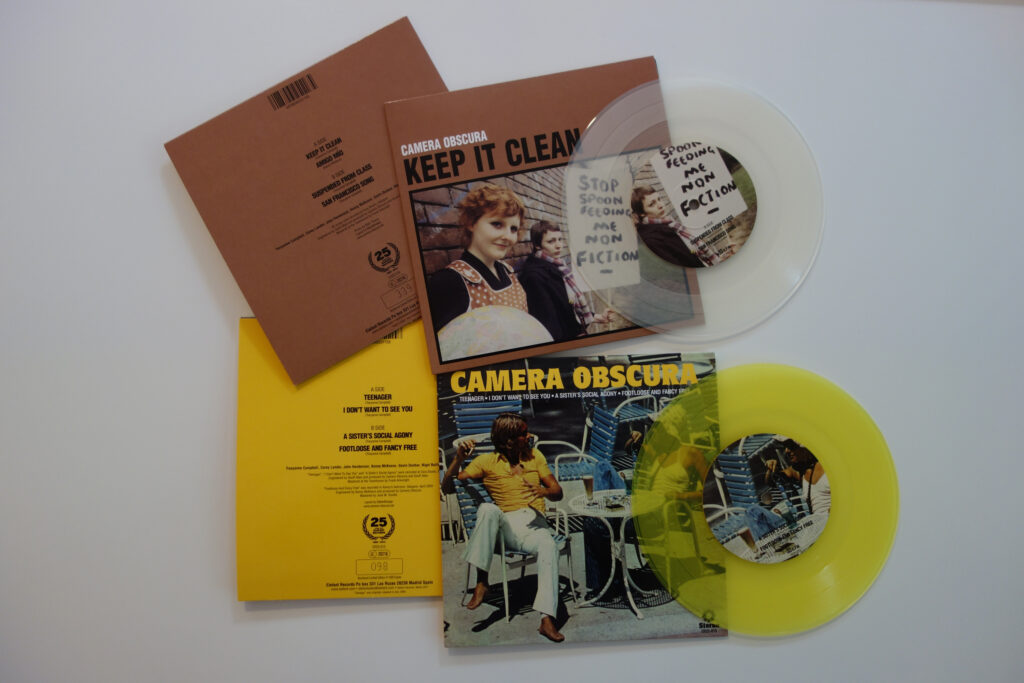 Imagen destacada de noticia: CAMERA OBSCURA: Edición por primera vez en vinilo de los singles "Teenager" y "Keep It Clean" [Colección 25 aniversario de Elefant Records]